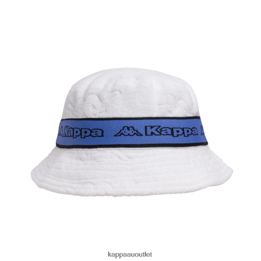 Kappa Unisex Logo Tape Ello Bucket Hat White Blue R0HPN8300