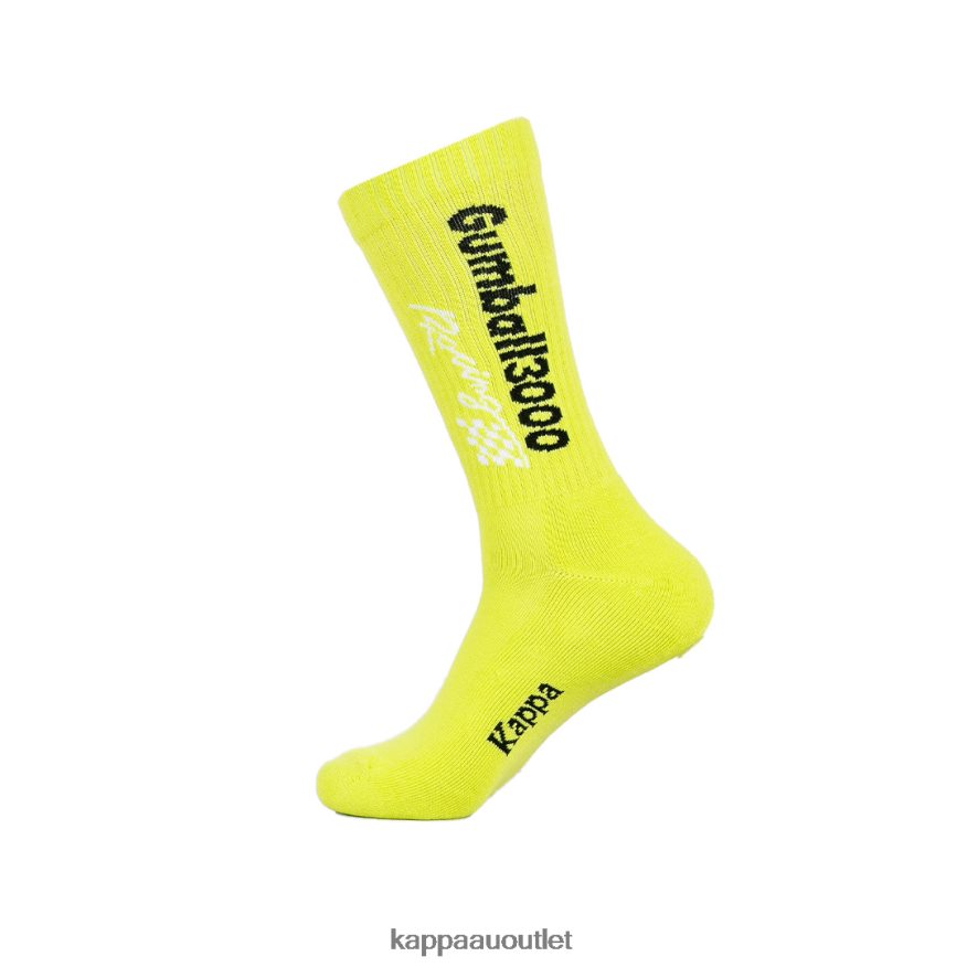 Kappa Unisex Authentic Andre 1 Pack Gumball 3000 Socks Lime Black R0HPN8359