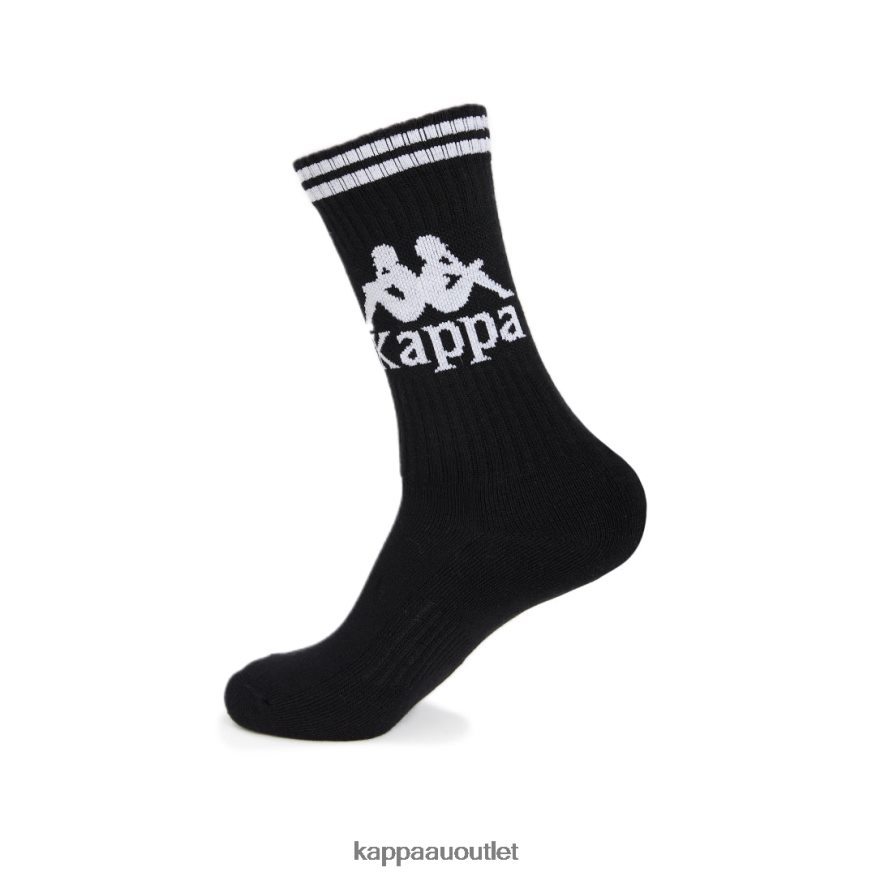 Kappa Unisex Authentic Aster Socks 1 Pack Black White R0HPN8353