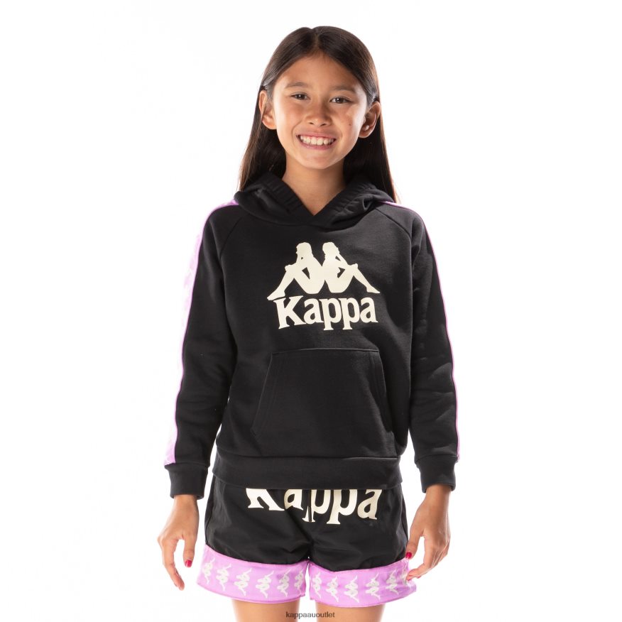 Kappa Kids Kids 222 Banda Hurtado 2 Hoodie Black Smoke Violet R0HPN8517