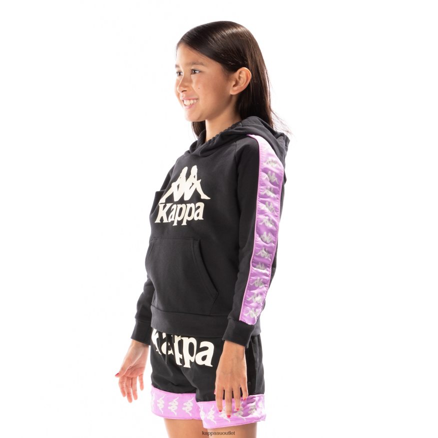 Kappa Kids Kids 222 Banda Hurtado 2 Hoodie Black Smoke Violet R0HPN8517