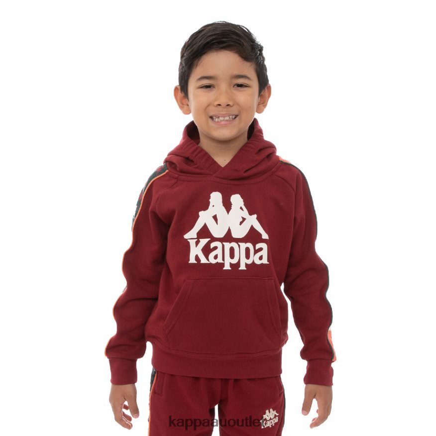 Kappa Kids Kids 222 Banda Hurtado 3 Hoodie Red Dk Orange Green R0HPN8558