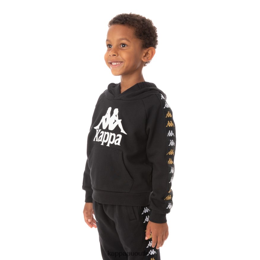 Kappa Kids Kids 222 Banda Hurtadon Hoodie Black Smoke R0HPN8544