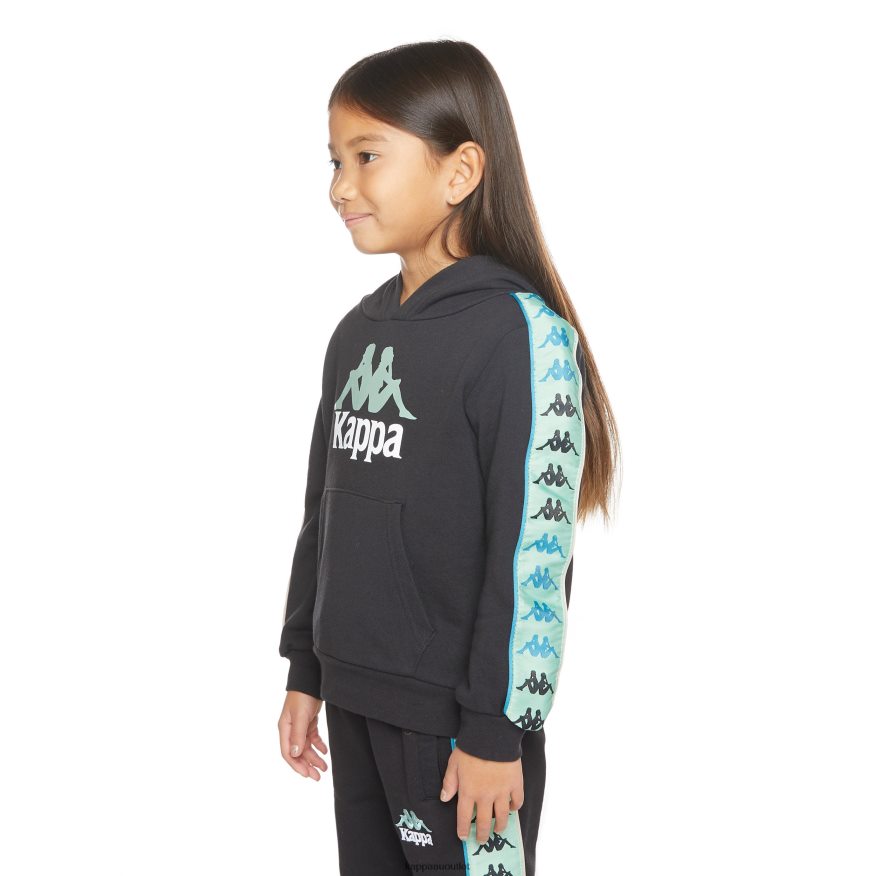 Kappa Kids Kids 222 Banda Rocket Hoodie Black Smoke Sage R0HPN8508