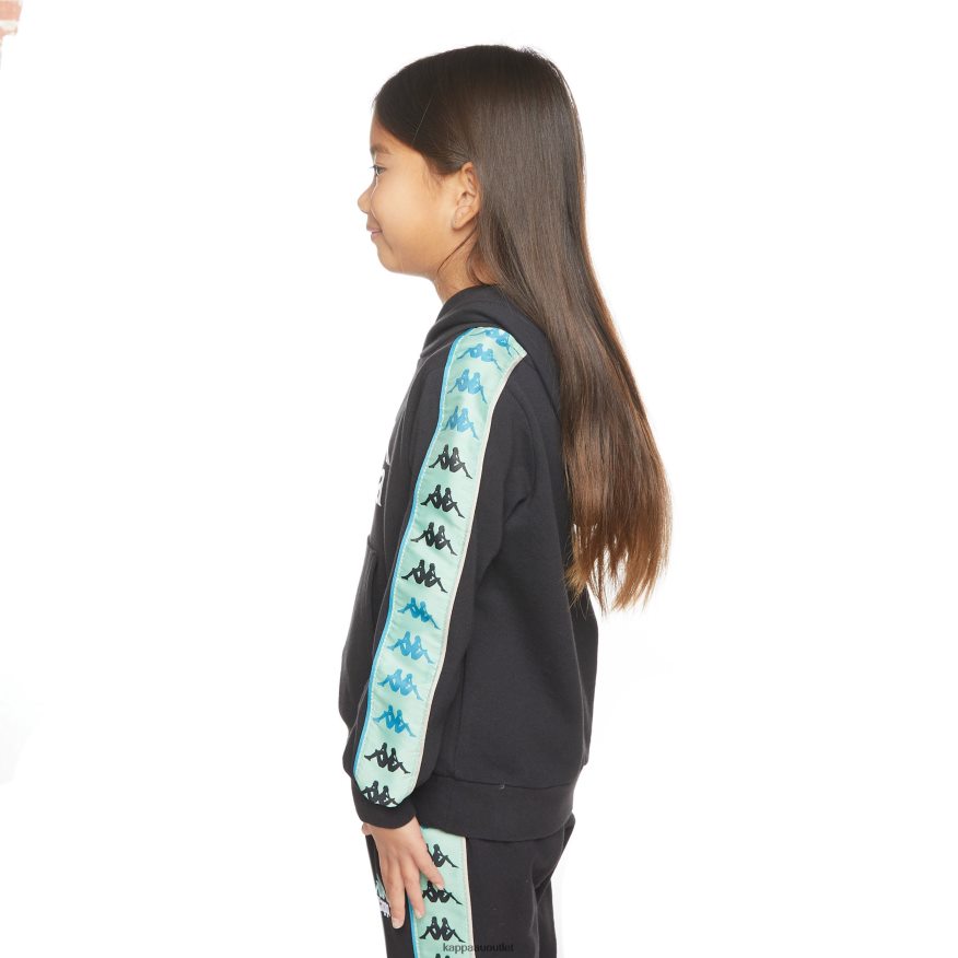 Kappa Kids Kids 222 Banda Rocket Hoodie Black Smoke Sage R0HPN8508