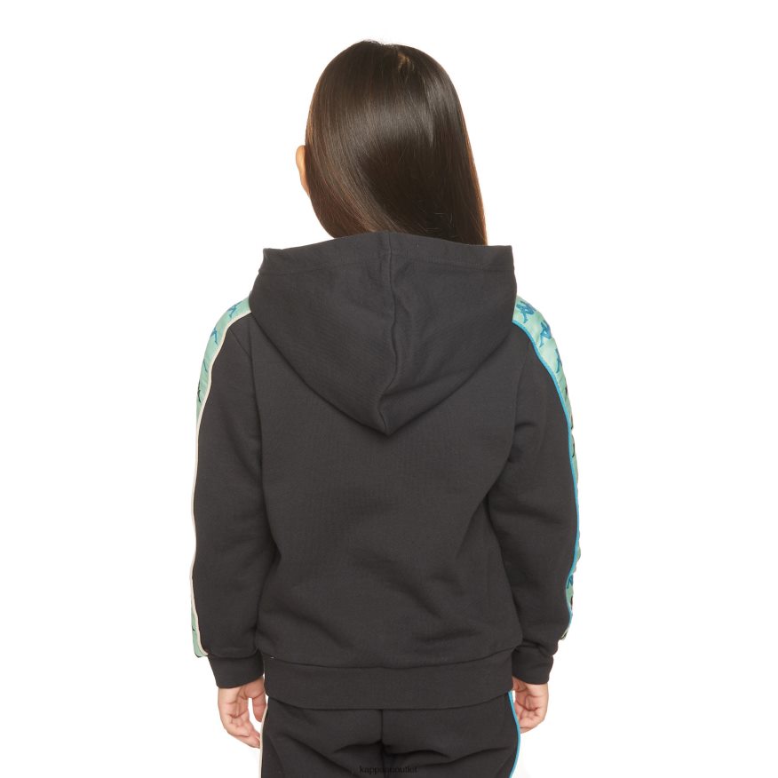 Kappa Kids Kids 222 Banda Rocket Hoodie Black Smoke Sage R0HPN8508