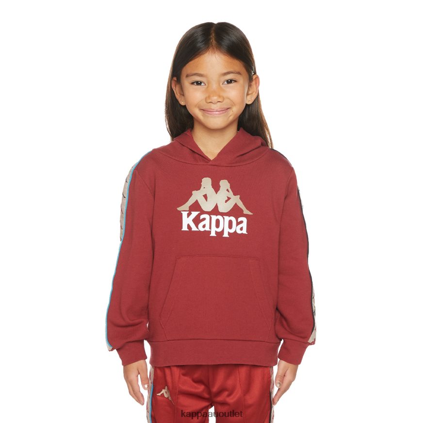 Kappa Kids Kids 222 Banda Rocket Hoodie Maroon Turqoise R0HPN8507