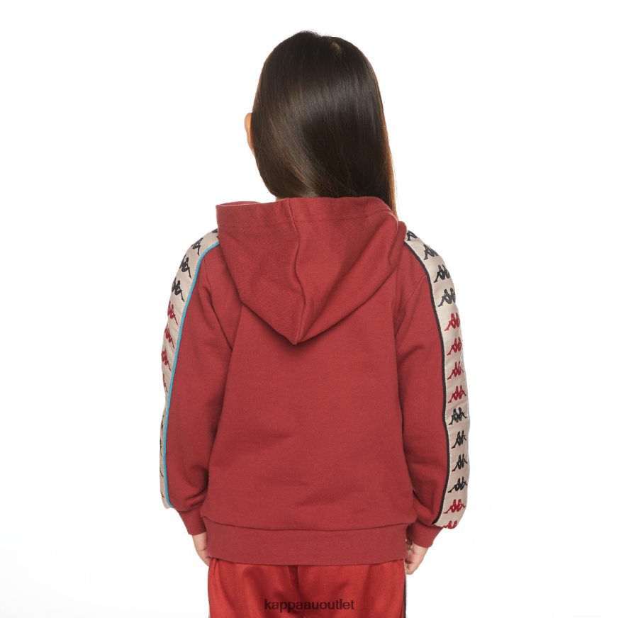 Kappa Kids Kids 222 Banda Rocket Hoodie Maroon Turqoise R0HPN8507