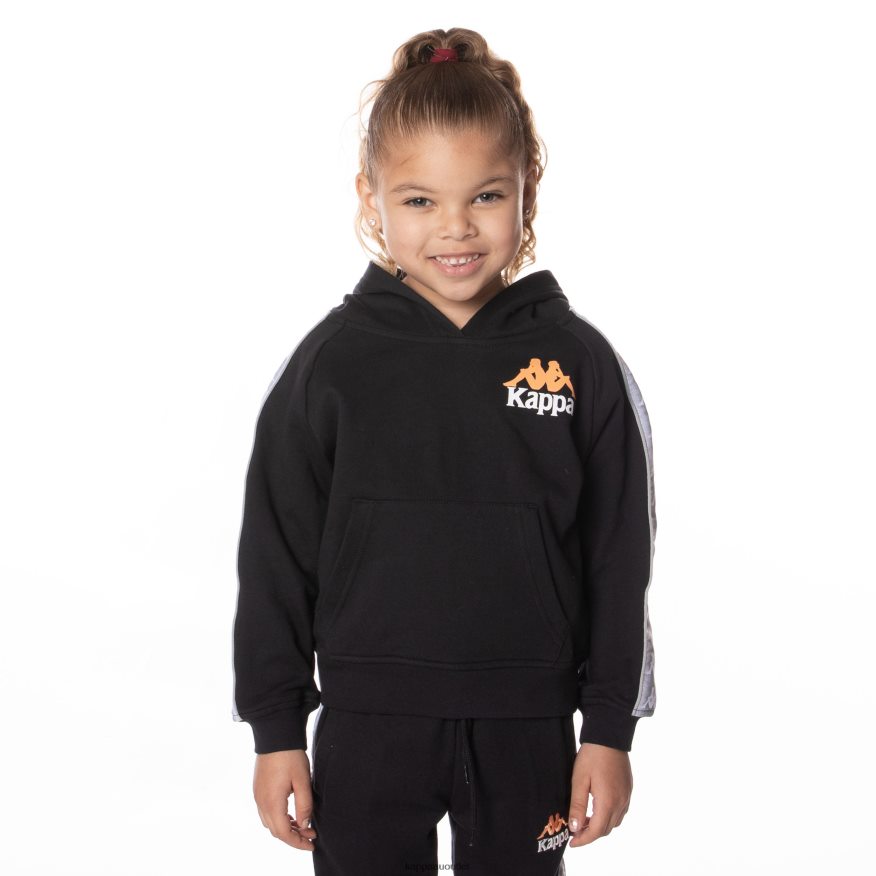 Kappa Kids Kids 222 Banda Solgo Hoodie Jet Black R0HPN8503