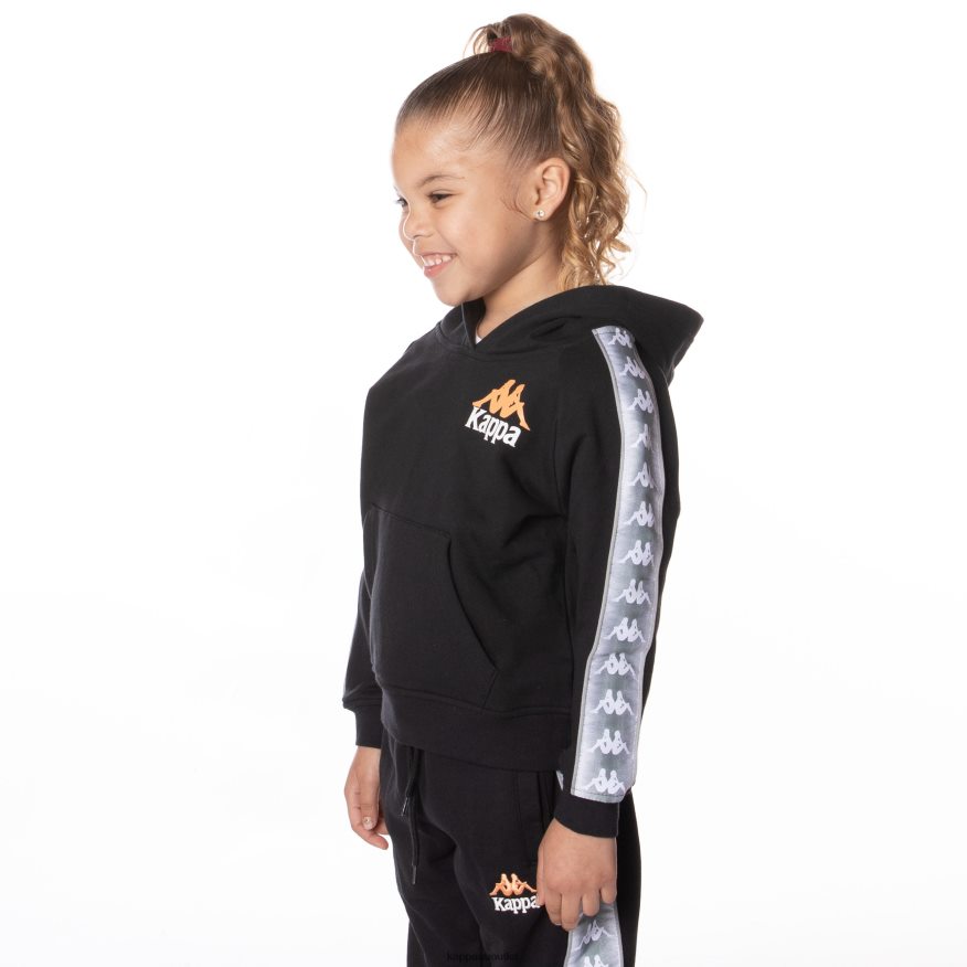 Kappa Kids Kids 222 Banda Solgo Hoodie Jet Black R0HPN8503