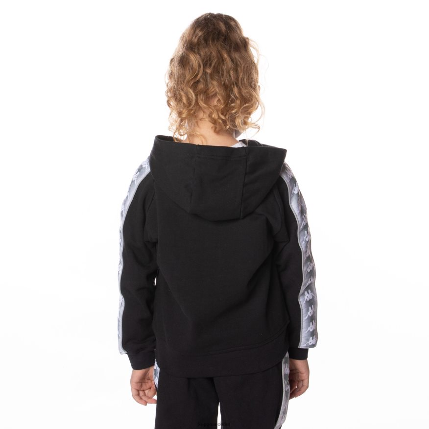 Kappa Kids Kids 222 Banda Solgo Hoodie Jet Black R0HPN8503
