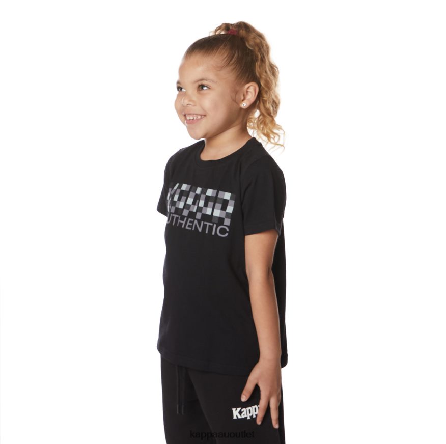 Kappa Kids Kids Authentic River T-Shirt Black Jet R0HPN8646
