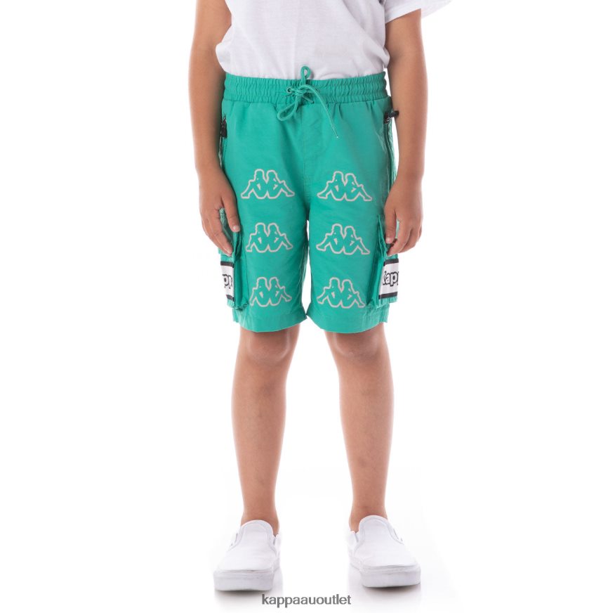 Kappa Kids Kids Logo Tape Esso Cargo Shorts Teal R0HPN8618