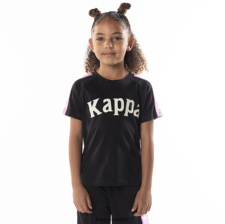 Kappa Kids Kids 222 Banda Balima T-Shirt Black Smoke Violet R0HPN8698