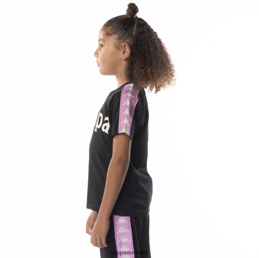 Kappa Kids Kids 222 Banda Balima T-Shirt Black Smoke Violet R0HPN8698