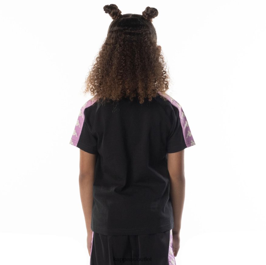 Kappa Kids Kids 222 Banda Balima T-Shirt Black Smoke Violet R0HPN8698