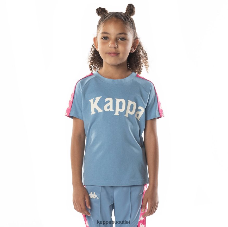 Kappa Kids Kids 222 Banda Balima T-Shirt Light Blue Pink R0HPN8696