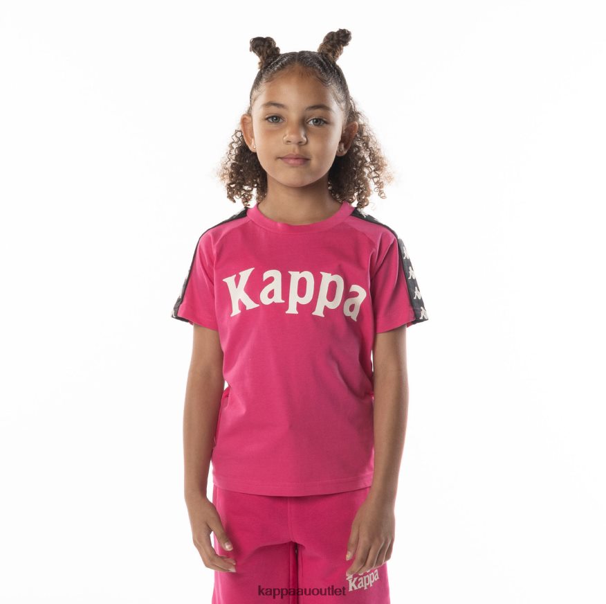 Kappa Kids Kids 222 Banda Balima T-Shirt Pink Black R0HPN8697