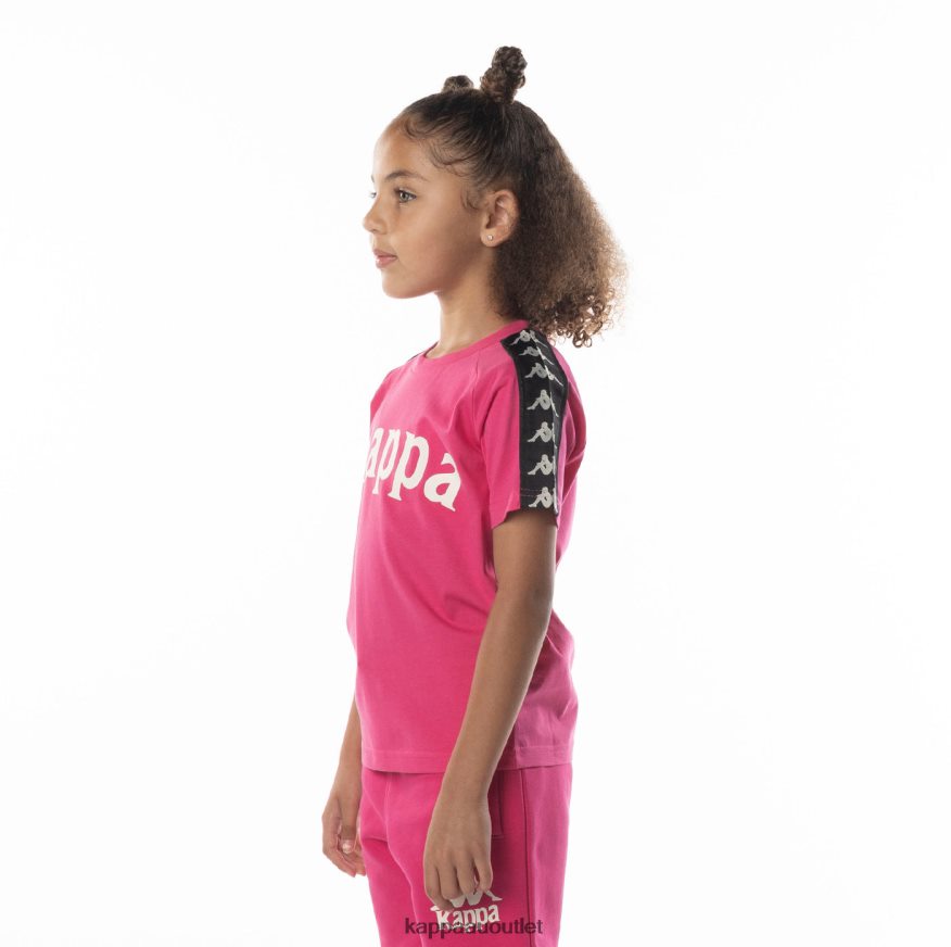 Kappa Kids Kids 222 Banda Balima T-Shirt Pink Black R0HPN8697