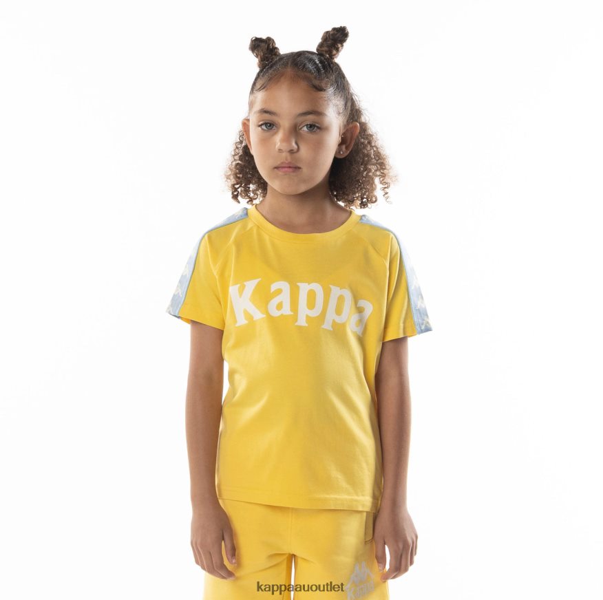 Kappa Kids Kids 222 Banda Balima T-Shirt Yellow Light Blue R0HPN8695