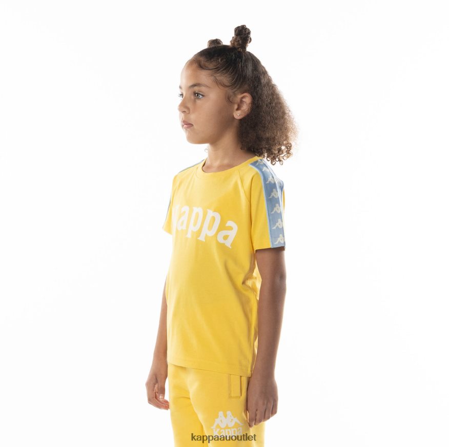 Kappa Kids Kids 222 Banda Balima T-Shirt Yellow Light Blue R0HPN8695