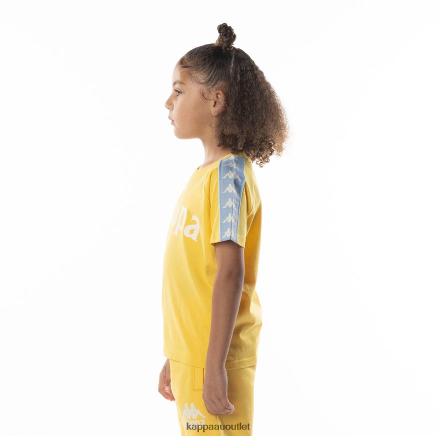 Kappa Kids Kids 222 Banda Balima T-Shirt Yellow Light Blue R0HPN8695