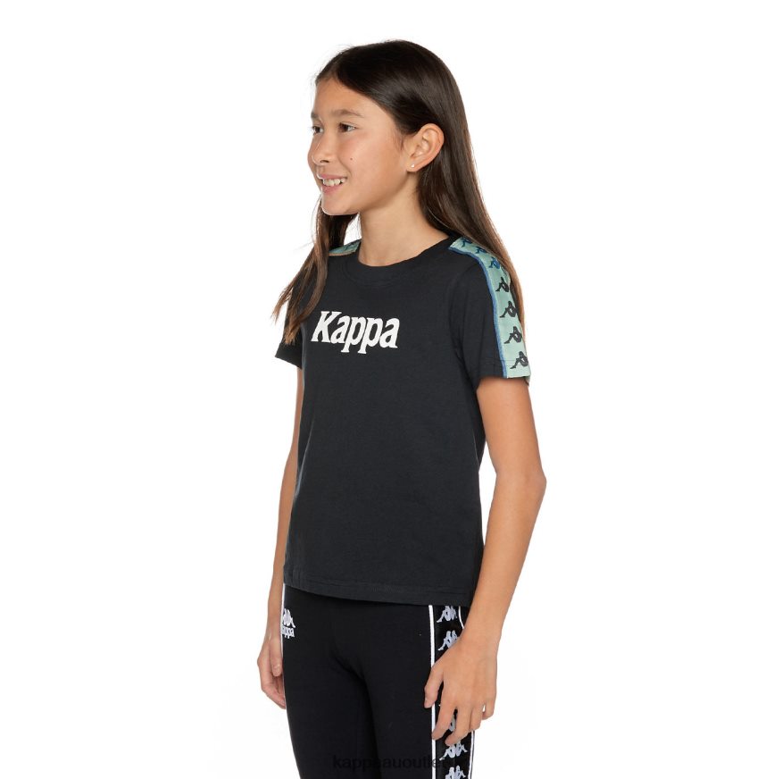 Kappa Kids Kids 222 Banda Mars T-Shirt Black Smoke Sage R0HPN8660