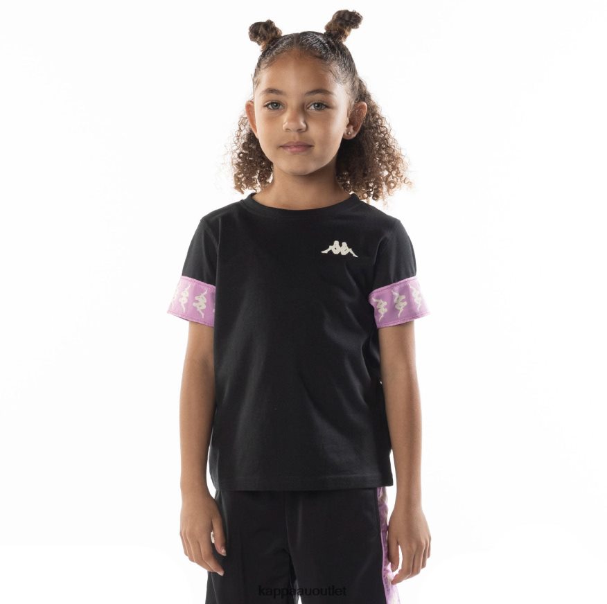 Kappa Kids Kids 222 Banda Niji 2 T-Shirt Black Smoke Violet R0HPN8702
