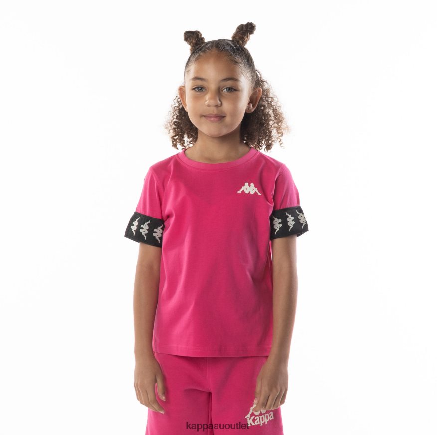 Kappa Kids Kids 222 Banda Niji 2 T-Shirt Pink Black R0HPN8701