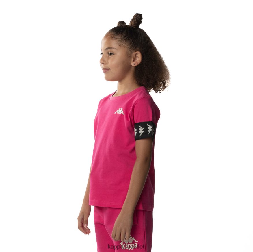 Kappa Kids Kids 222 Banda Niji 2 T-Shirt Pink Black R0HPN8701