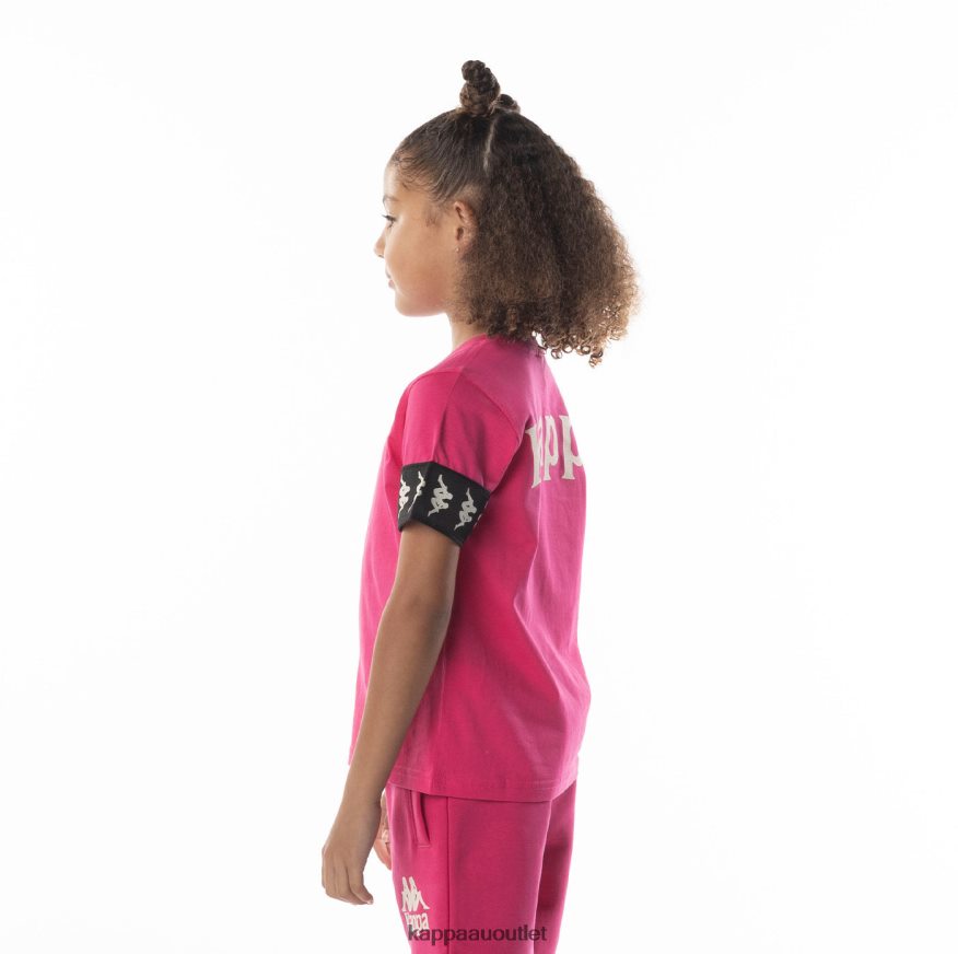 Kappa Kids Kids 222 Banda Niji 2 T-Shirt Pink Black R0HPN8701