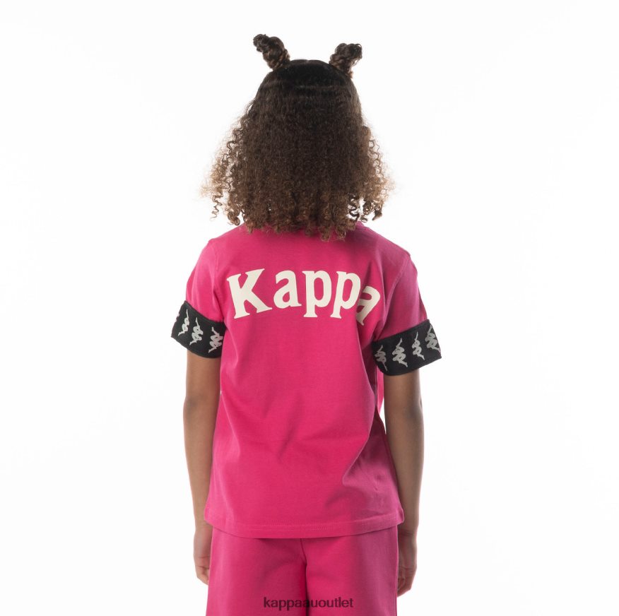 Kappa Kids Kids 222 Banda Niji 2 T-Shirt Pink Black R0HPN8701