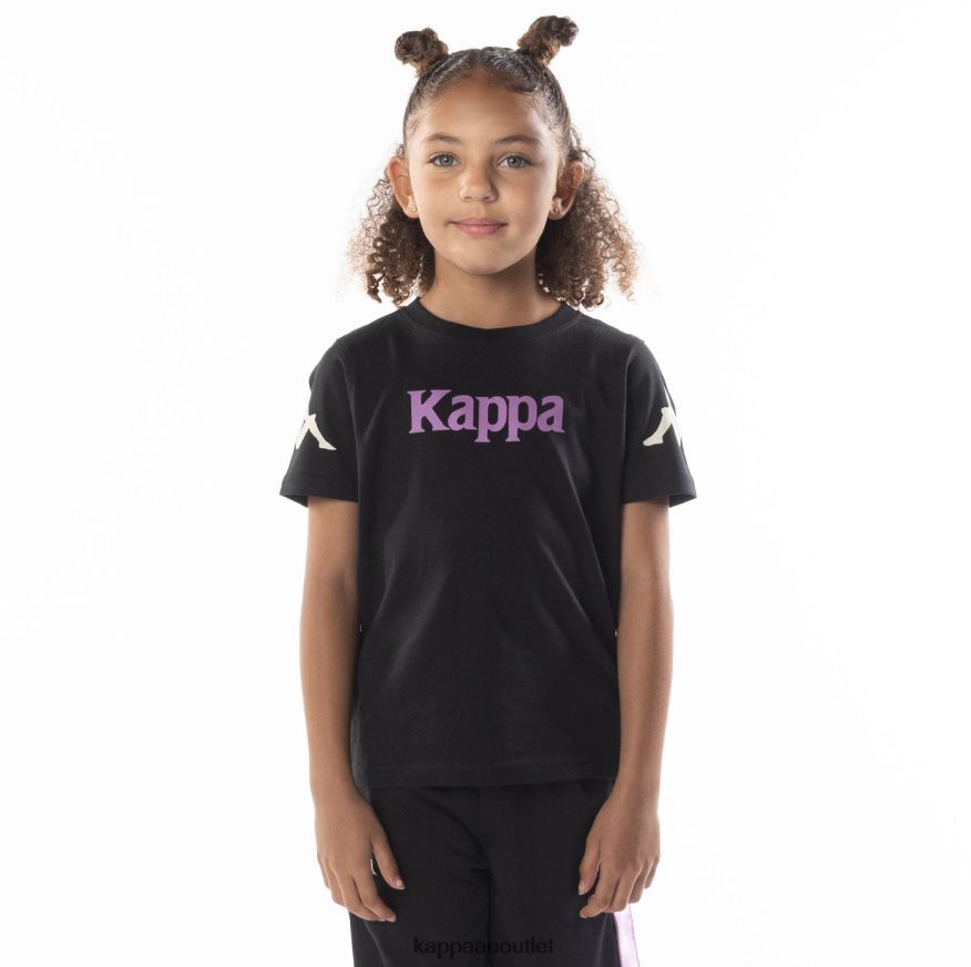 Kappa Kids Kids Authentic Paroo T-Shirt Black Smoke Violet R0HPN8690