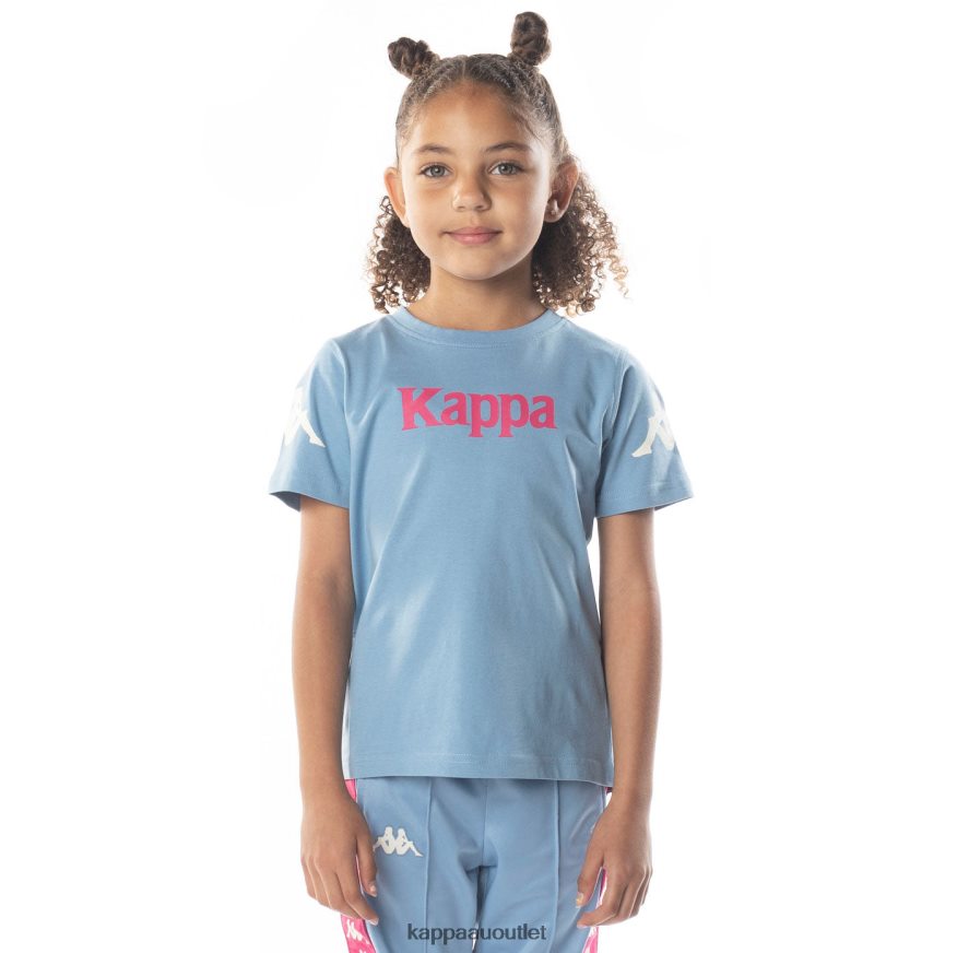Kappa Kids Kids Authentic Paroo T-Shirt Light Blue Pink R0HPN8688
