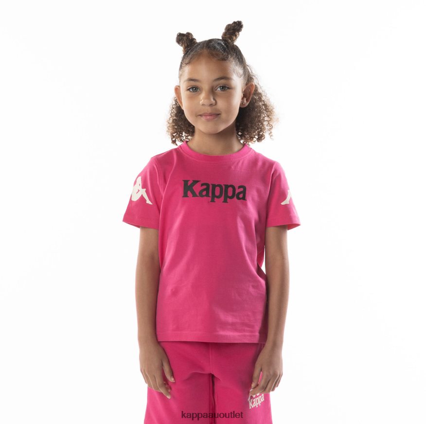 Kappa Kids Kids Authentic Paroo T-Shirt Pink Black R0HPN8689