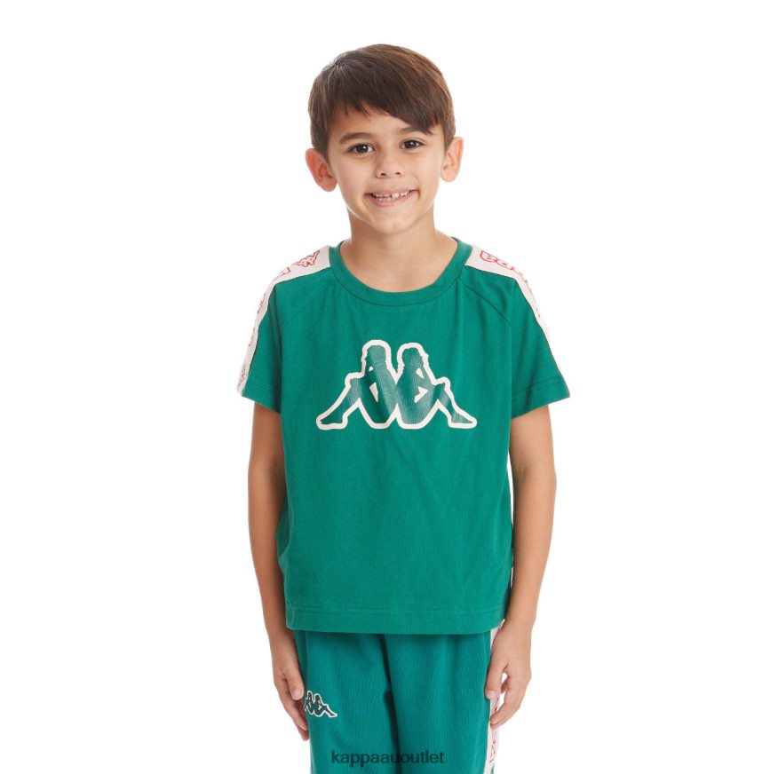 Kappa Kids Kids Logo Tape Avirec 2 T-Shirt Dark Green R0HPN8751
