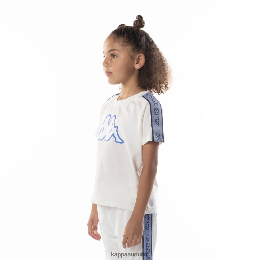 Kappa Kids Kids Logo Tape Avirec 2 T-Shirt White Blue R0HPN8683