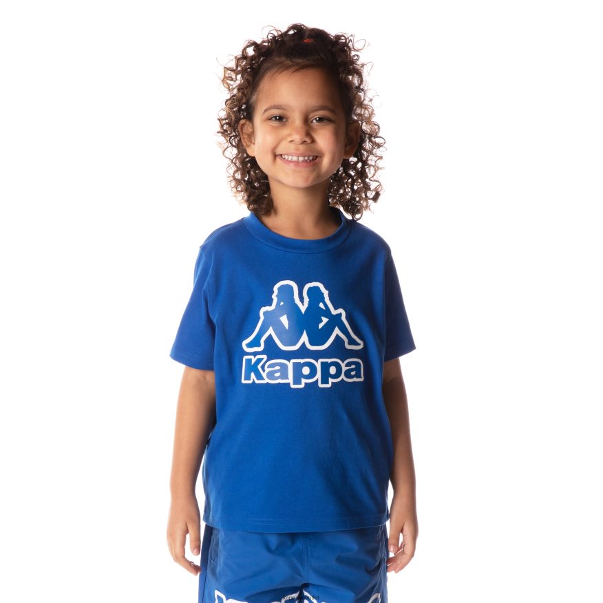 Kappa Kids Kids Logo Tape Bant T-Shirt Blue R0HPN8710