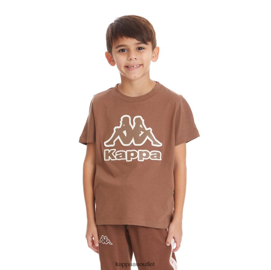 Kappa Kids Kids Logo Tape Bant T-Shirt Brown R0HPN8735