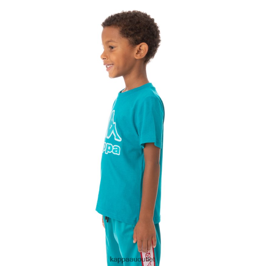 Kappa Kids Kids Logo Tape Bant T-Shirt Peacock R0HPN8767