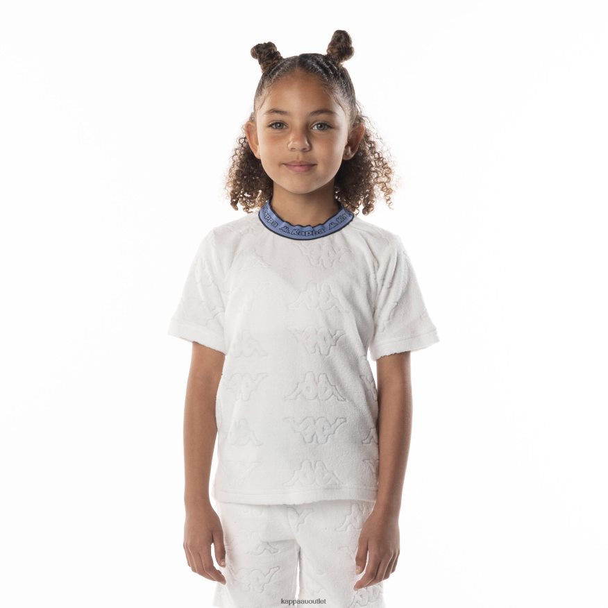 Kappa Kids Kids Logo Tape Efro T-Shirt White Blue R0HPN8673