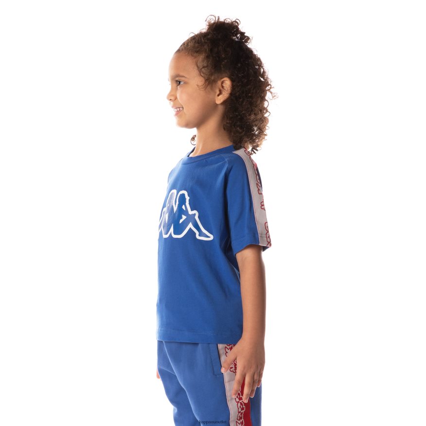 Kappa Kids Logo Tape Davirec T-Shirt Blue R0HPN8714