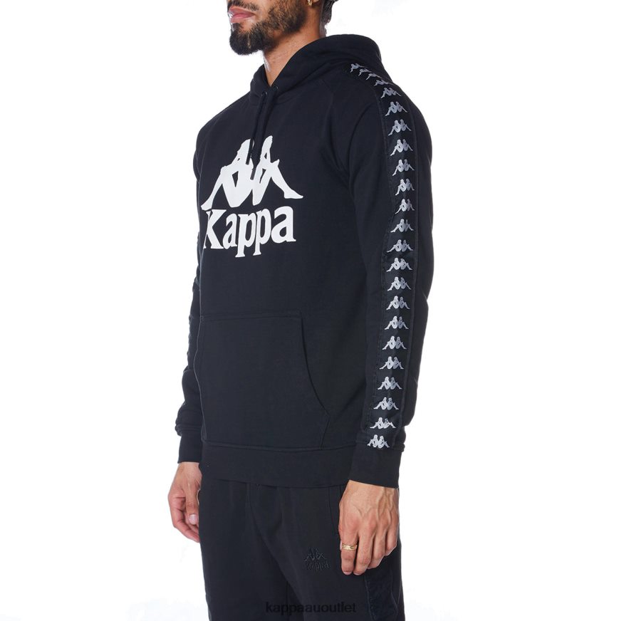 Kappa Men 222 Banda Hurtado 2 Hoodie Black White R0HPN843