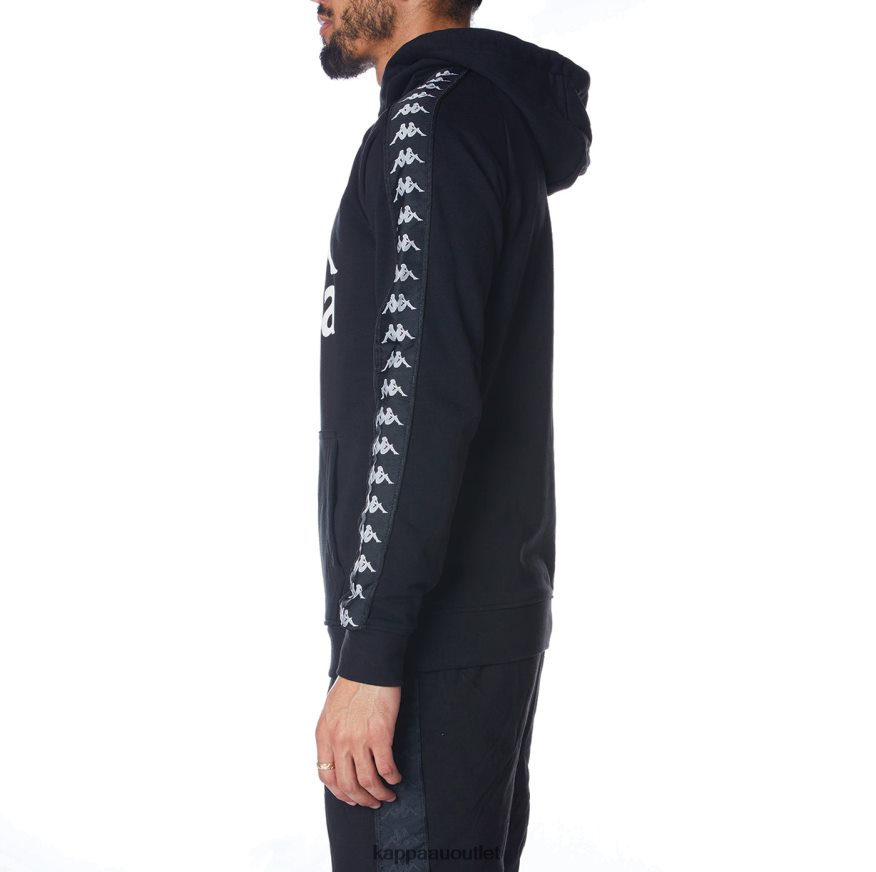 Kappa Men 222 Banda Hurtado 2 Hoodie Black White R0HPN843