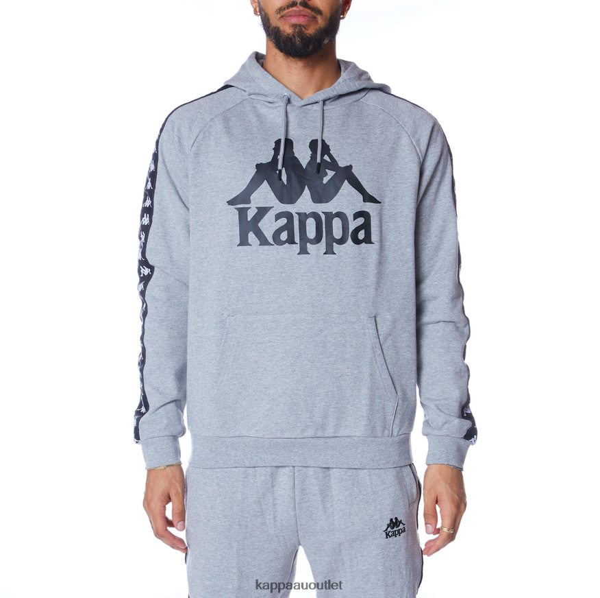 Kappa Men 222 Banda Hurtado 2 Hoodie Grey Md Mel Black R0HPN845