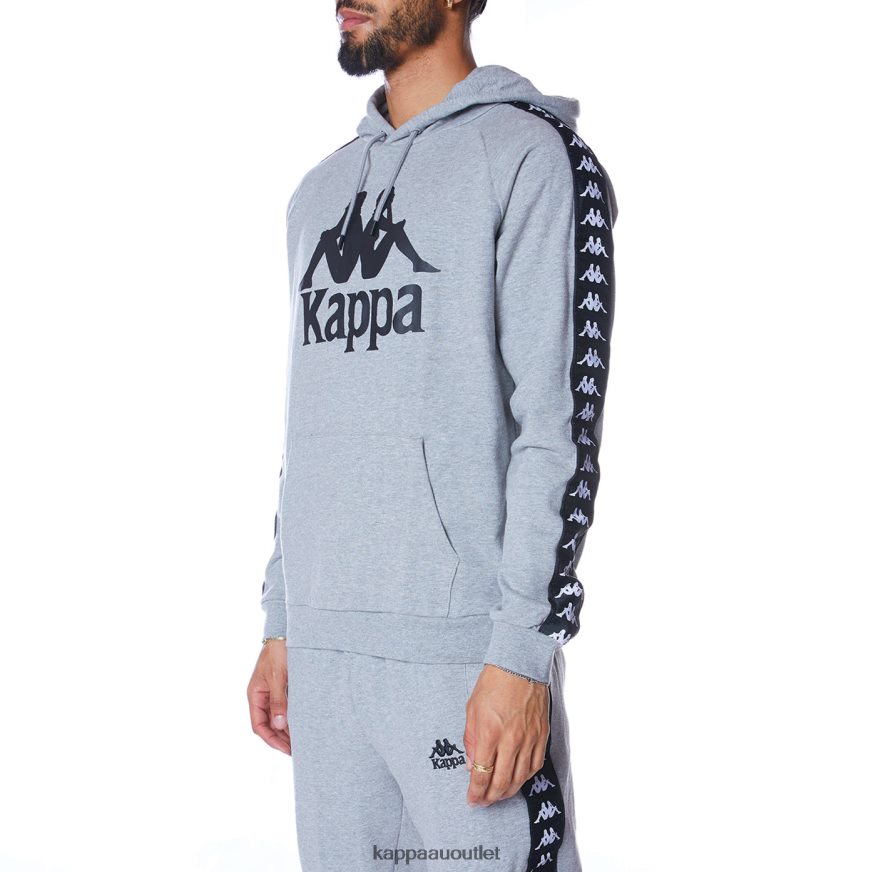 Kappa Men 222 Banda Hurtado 2 Hoodie Grey Md Mel Black R0HPN845