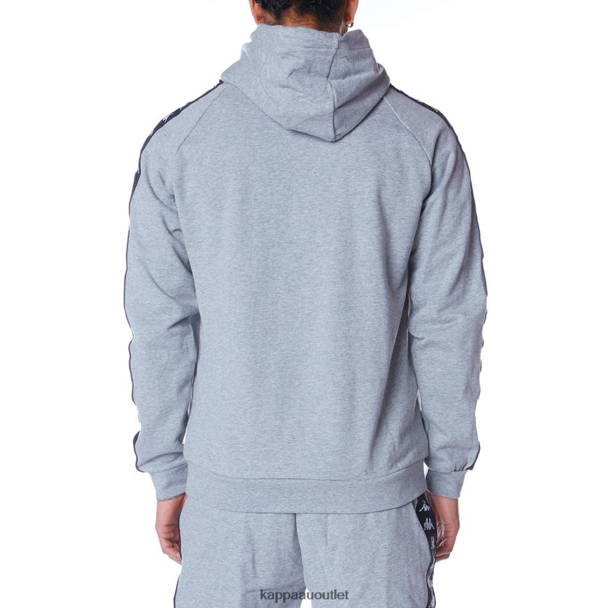 Kappa Men 222 Banda Hurtado 2 Hoodie Grey Md Mel Black R0HPN845