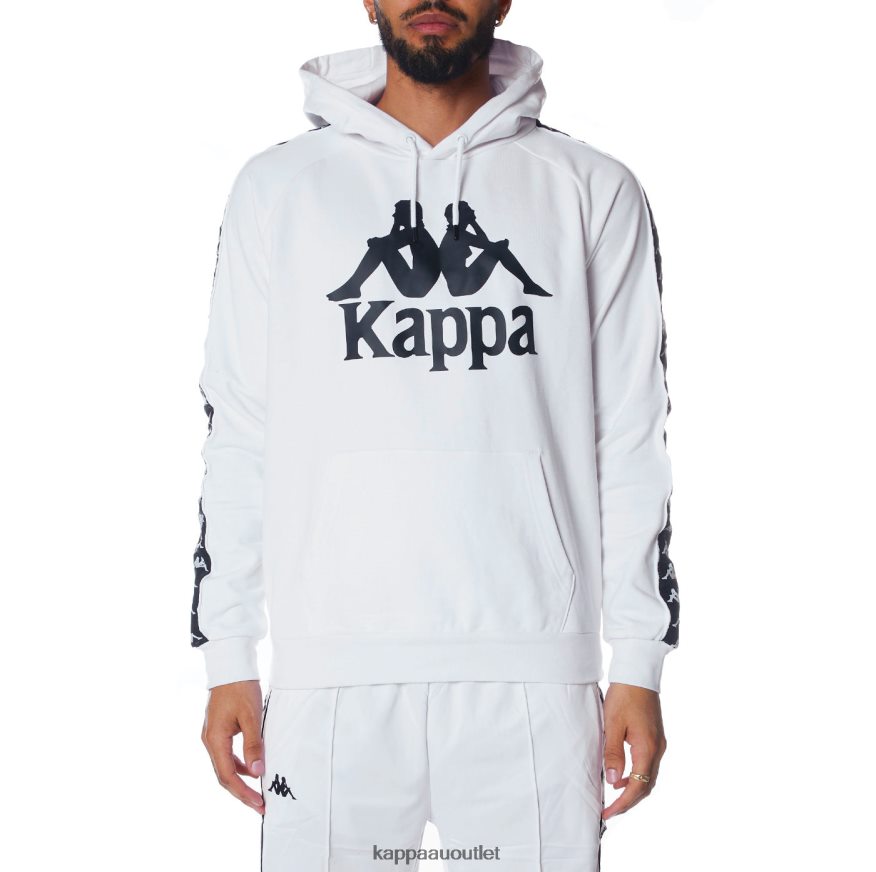 Kappa Men 222 Banda Hurtado 2 Hoodie White Black R0HPN858