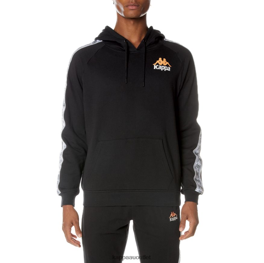 Kappa Men 222 Banda Solgo Hoodie Jet Black R0HPN855