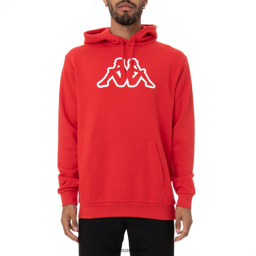 Kappa Men Logo Fleece Zavrok Hoodie Red Coral R0HPN846